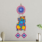 Artvibes Shree Ganesha Evil Eye Nazar Battu Wall Hanging for Home Entrance | Spiritual Vastu Decor for Living Room Bedroom Office Temple | Positive Energy MDF Decorative Gift (WH_8558N)