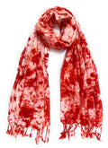 Chandwasia Rayon Scarf Stole and Shawl for Men and Women | Lightweight Soft Breathable Batik Design Wrap for Summer and Winter stole for school | 28 x 72 Inches | Red