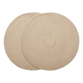 Encasa XO Round Ribbed Cotton Dining Table Mats, Heat Resistant Beige Kafalo