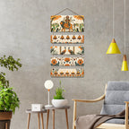 Artvibes Maa Durga Diyas Flowers & Peacock Auspicious Wooden Art Work Wall Hanging | Spiritual Decor Items | Spiritual Decor Items | Wall Sculpture | Signs & Plaques | Gift Items (WH_6718N)