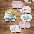 Artvibes Decorative Printed MDF Wooden Coasters for Home and Kitchen | Dining Table Decor | Wood Stylish Tea Coaster Set | Kitchen Decoration Items | Modern Artworks (Set of 6) | 4x4.2 Inch TC_3025