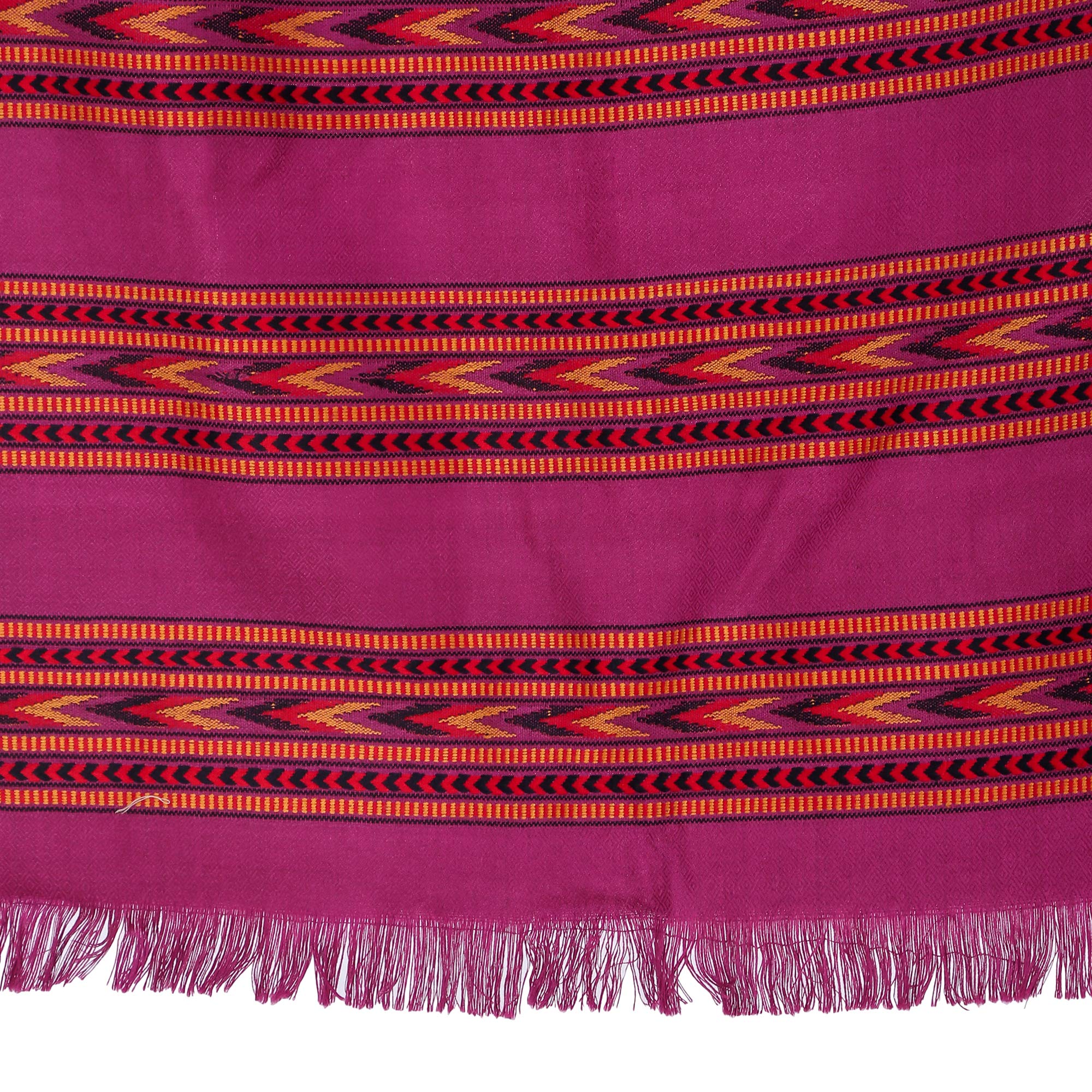 BRAVEZI Women's Woolen Kullu Design Border Shawls (Purple)