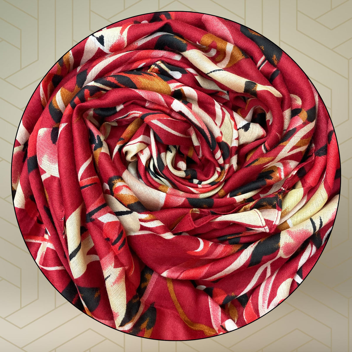 FAHABO Scarf for Women Stylish Print Viscose Cotton | Hijab Scarf | Stole | Soft, Lightweight, and Latest Scarves | 71 x 33 Inches (Blosssom Maroon)