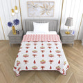 Mafatlal Royal Dohar Single Bed, 300 GSM Cambric Cotton, Reversible AC Comfort Blanket, Soft & Lightweight Cotton Blanket for Single Bed, 152 x 228 cm, Soft Red Kafalo