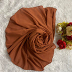 QALB LUXURIA RUST ORANGE PREMIUM GEORGETTE STOLE