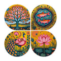 Artvibes Nature Decorative MDF Wooden Wall Art for Home | Art For Wall | Wall Sculpture | Signs & Plaques | Festive Decor | Wall Art Print | Handcrafted Art | Unique Gift Items (WH_8461N), Set of 4
