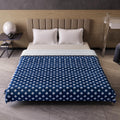 Divine Casa 120 GSM Microfibre Reversible Soft Lightweight Floral Printed Double Bed AC Dohar Blanket for Mild Winter - Navy Blue (Size 205 x 220 cm or 81 x 87 inch)| TC - 120 Kafalo
