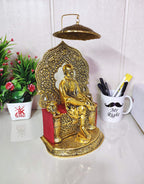 KridayKraft Sai Singhasan XL Gold Plated for Pooja Room,Showpiece for Home,Table,Office