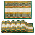 HOKIPO River Grass Handcrafted Heat Resistant Dining Table Mats (Green, 12x18 Inches, Set of 6) Kafalo