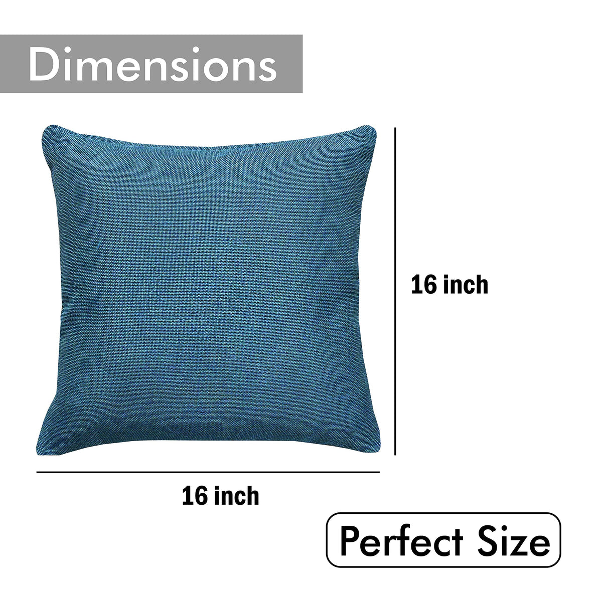 Yellow Weaves Jute Texture Cushion Covers, 16 X 16 Inches, Multicolour, Set of 5,-250 TC