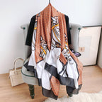 CrossKulture Printed Poly Silken feel Scarf Stole for Women | Stylish, Soft, & Lightweight | Satin Feel Neck, Hair, Head Scarf for Women (Colour_60)