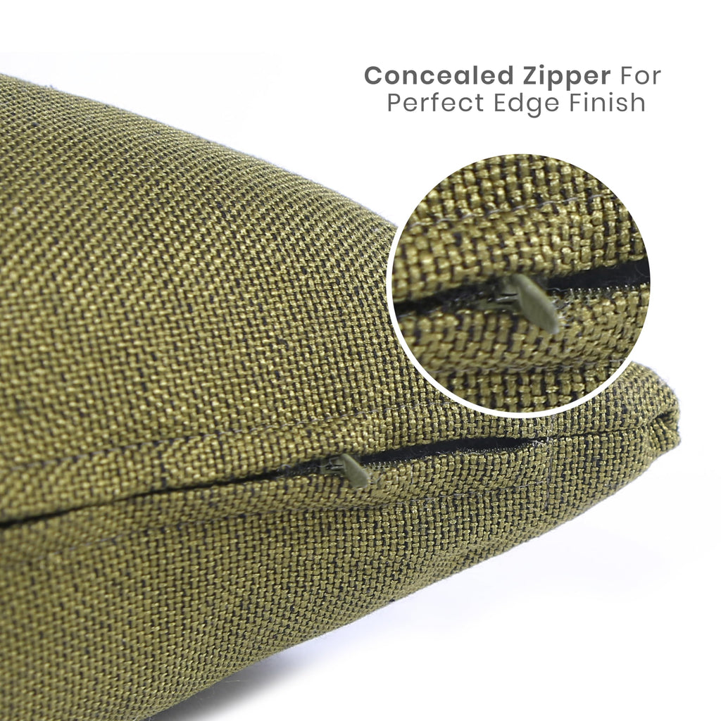 Yellow Weaves Jute Texture Cushion Covers, 12 X 12 Inches, Olive Green, Set of 5