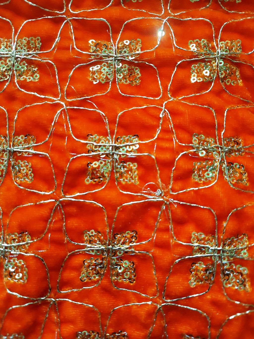 Lakshmi Maa Collection Velvet Rumala Double Set Orange with Heavy gota & Designer Set of 4 PEC