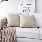 Khooti Jute Cushion Cover | 22x22 Inch, Light Linen