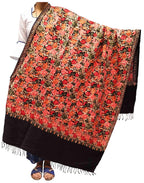 Varun Cloth House Womens Pashmina Warm Kashmiri Embroided Shawl (vch7346, Black, Free Size)