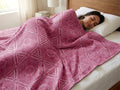 Oasis Hometex Cotton Woven AC Blanket 60x80 Inch | Soft & Breathable Single Bed Blanket | Lightweight All Season Throw for Bed, Sofa & Travel -Pack of 1 (Red) Kafalo