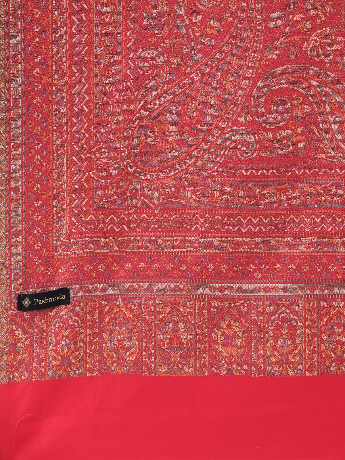 Pashmoda Women Aaraish Kashmiri Royal Paisley Design Jamawar Shawl (Size: 101 X 203 Cms)