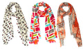 bratkrok WOMEN'S TRENDY FLORAL PRINTED RAYON SCARVES/STOLES MULTICOLOUR (PACK OF 3)