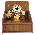 Comert Enterprise Handmade Beautiful Wooden Temple/ Home Temple/Puja Mandir/Wall Hanging and Table Top Home Mandir Temple /Home Art & Craft Engineered Wood Home Wall Temple (Brown)