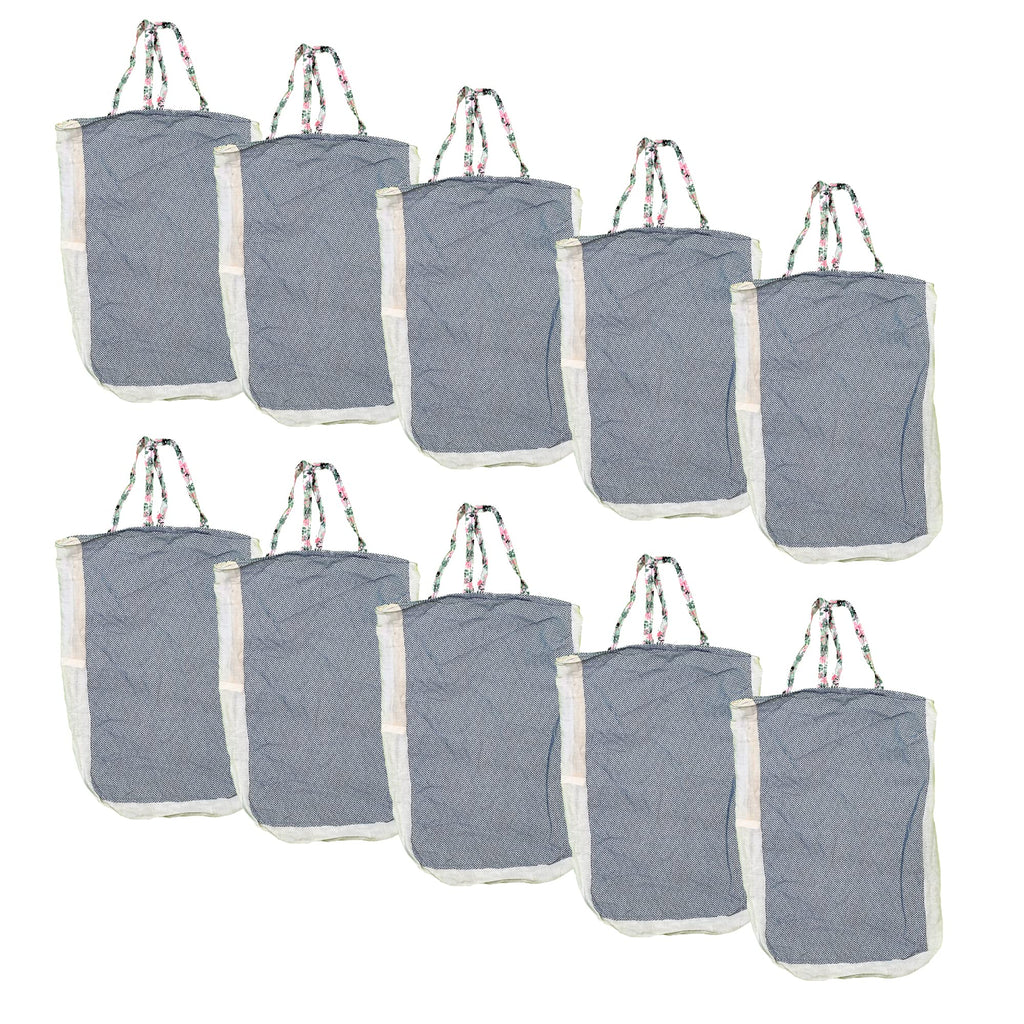 EASON-Reusable Eco-Friendly Grocery and Cotton Vegetable Shopping Bags|Carry Bag|Tote Bag (15 x 11 Inch) (Pack of 10)