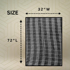 FAHABO Scarf for Women Stylish Woven Checkered Cotton with Tassels | Hijab Scarf | Stole | Soft, Lightweight, and Latest Scarves | 72 x 32 Inches (Black and White)