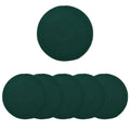 Encasa XO Round Ribbed Cotton Dining Table Mats, Heat Resistant Dark Green Kafalo