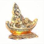 KridayKraft Gold Plated Antiques Finish Nav Ganesha ji for Pooja Room Decorative Showpiece for Home, Office & Table.Exclusive Gifts of Corporate Gift,Diwali,House Warming Gift,Wedding Gifts...