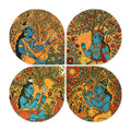 Artvibes Indian God Madhubani Art Decorative Wall Art MDF Wooden Wall Hanger for Home | Living Room | Scenery For Drawing Room | Wall Poster | Artworks Hangings | Unique Gift (WH_8450N), Set of 4