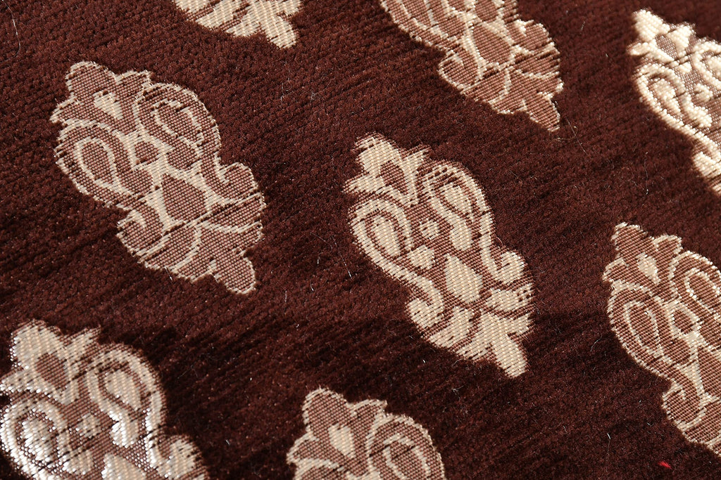 DECOMIZER Jacquard Geomteric Cushion Covers 24 inch x 24 inch Set of 3 Ethnic Motifs Cushion Covers,Design- Ambi,Color- Coffee