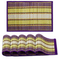 HOKIPO River Grass Handcrafted Madurkathi Mats For Dining Table Set Of 6 Placemats, 12X18 Inches, Purple Kafalo