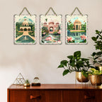 Artvibes Royal Tomb With Lotus Pond Art Wall Hanging Home Decorative Wall Art For Living Room | Bedroom | Gifts | Wall Hanger For Decoration | Modern Decor | Artwork | Wall Sculpture (WH_96187N)