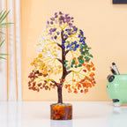 HindCraft Seven Chakra Crystal Tree for Prosperity & Positive Energy | Feng Shui Artificial Tree for Living Room & Office Décor | Perfect Housewarming for Men & Women