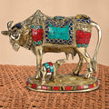 ARTVARKO Brass Unique Statue Idol Kamadhenu Cow God Idol Religious Sculpture Figurine Size: 6.50 X 5.50 Weight - 1.5 Kg