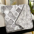 Story@Home AC Quilted Queen Size Bed Cotton 100%| 150GSM 144X220 CM Quilt AC Blanket for Summer | AC Dohar Double Bed | Pale Mauve & White, Abstract & Motif Reversible Design | All-Season Blanket Kafalo