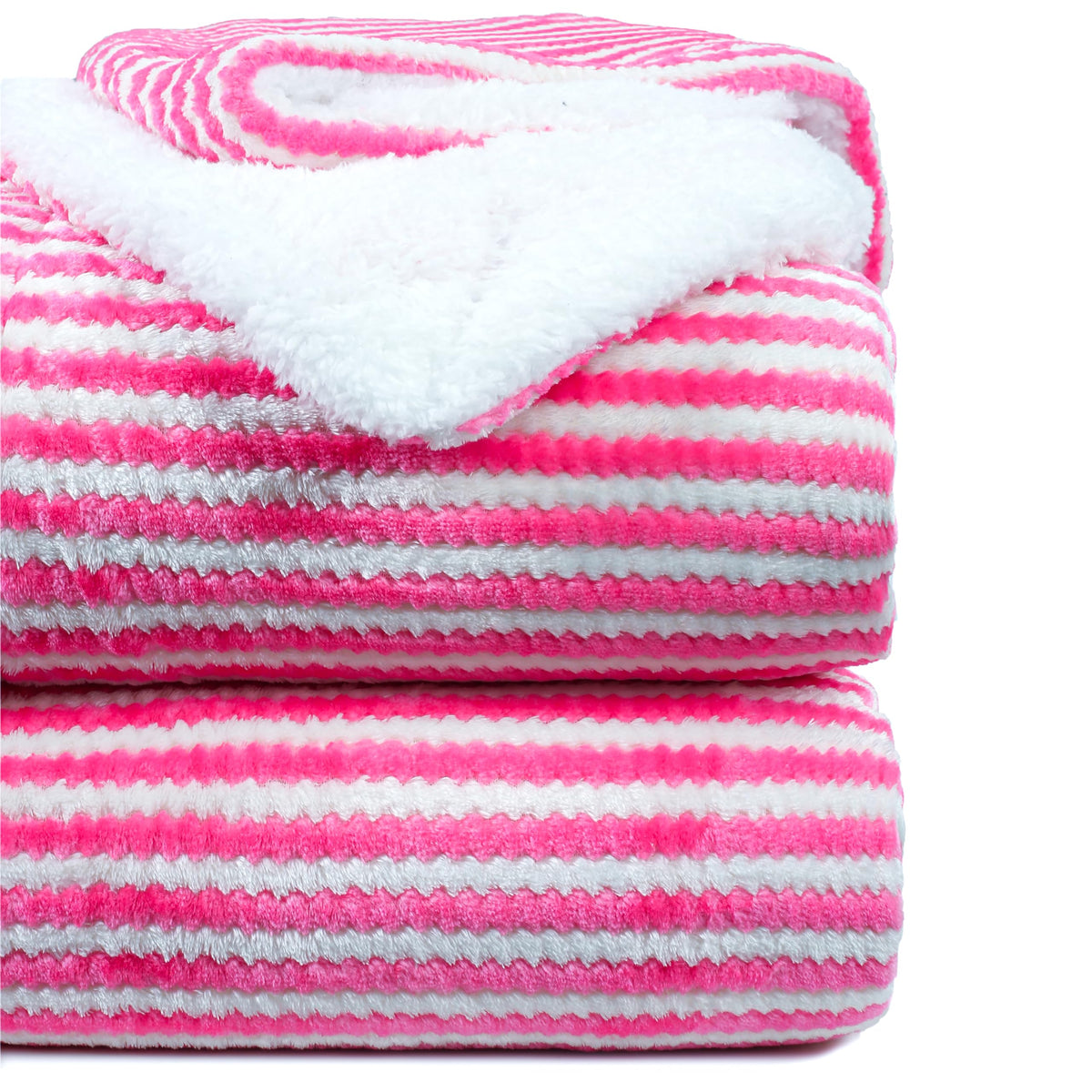 A Brand New - Umi Sherpa Towel Blanket for Winter Single Size 220GSM, Super Soft AC Blanket Single Bed, Ideal for Mild Winters, 60x90 inches (Pink & White, Single) Kafalo