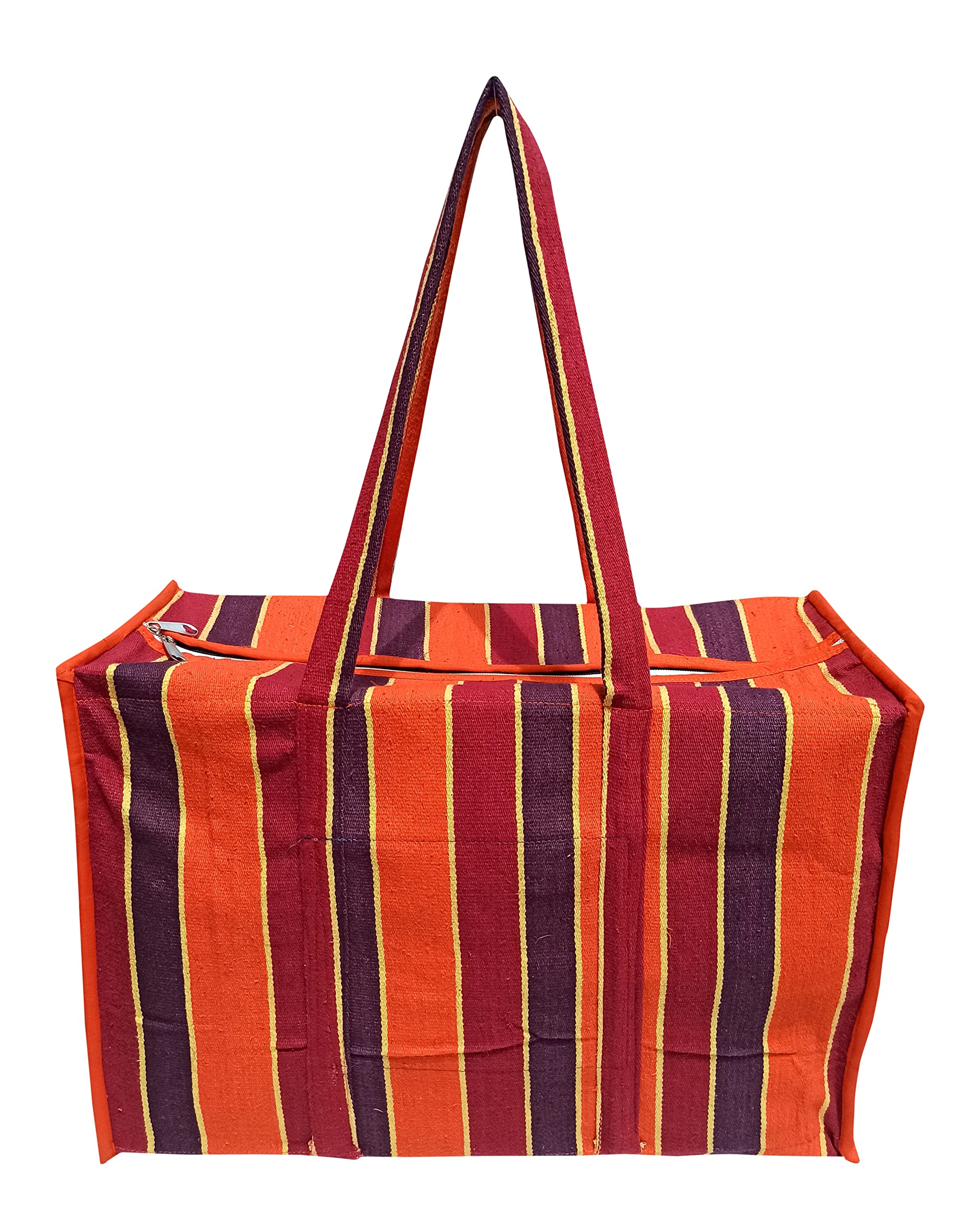 Solance Solapur Eco Cotton Shopping Bags for Carry Milk Grocery Fruits Vegetable with Reinforced Handles jhola Bag - Kitchen Essential