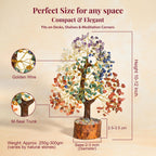 HindCraft 7 Chakra Crystal Tree- 500 Beads – Healing Crystal Bonsai Tree with Gemstones for Energy Balancing, Prosperity & Meditation – Feng Shui Spiritual Gift for Home & Office Décor (10-12 Inch)