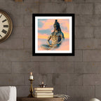 VIBECRAFTS Premium Wall Frame Painting of Lord Shiva Sculpture Digital Reprint Posters with Synthetic Wooden Frame Home, Office Decorative Gift Item(11 inch x 11 inch)(PFVC1Pcs4_702)