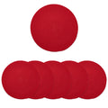 Encasa XO Round Ribbed Cotton Dining Table Mats, Heat Resistant Red Kafalo