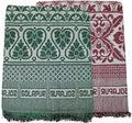 Cotonine - Cotton Single Size Solapur Chaddar Blanket, Green & Red, Pack of 2, breathable Kafalo