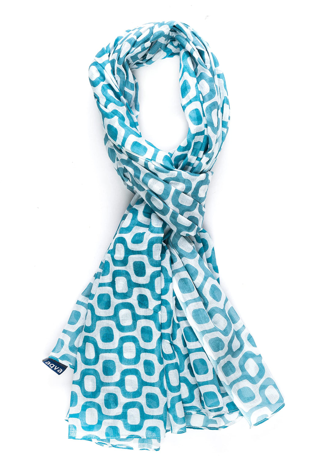 AQVA Printed Cotton Scarf for Women Stylish (Deco Midnight) | Head and Face Cover Scarf for Girls with 100% Cotton | Soft & Lightweight Scarves/Stoles for all Weather (72 x 43 in)