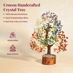 HindCraft 7 Chakra Crystal Tree- 500 Beads – Healing Crystal Bonsai Tree with Gemstones for Energy Balancing, Prosperity & Meditation – Feng Shui Spiritual Gift for Home & Office Décor (10-12 Inch)