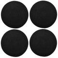 Encasa XO Round Ribbed Cotton Dining Table Mats, Heat Resistant Black Kafalo
