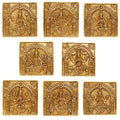 ARTVARKO Brass Ashtalakshmi Laxmi Set of 8 Pcs Ashta Lakshmi Wall Hanging Luxmi for Diwali Pooja Mandir Temple Office Décor Gift 6 Inch