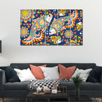 VIBECRAFTS Beautiful Indian Folk Art 5 Pieces Canvas Wall Painting For Home | Office | Living Room | Gift (PTVC5Pcs4_8533)