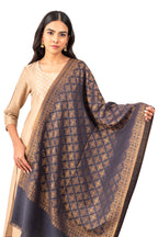 Naureen Women Pashmina Blend Stole with Zari, Warm and Soft, 28x80 inch