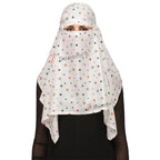 7 season's Girls Cotton Short Female Scarf Cum Mask Scarves Usable For Vehicle Driver Multi Colour Printed Design (White- S Star)