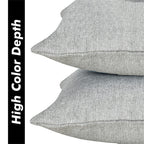 Yellow Weaves Jute Texture 250 TC Cushion Covers, 12 X 12 Inches, Grey, Set Of 2
