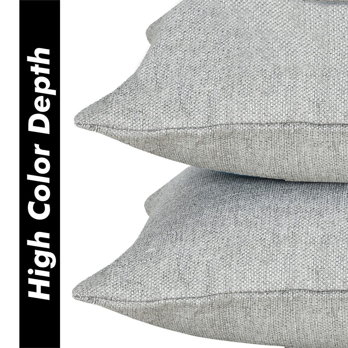 Yellow Weaves Jute Texture 250 TC Cushion Covers, 12 X 12 Inches, Grey, Set Of 2