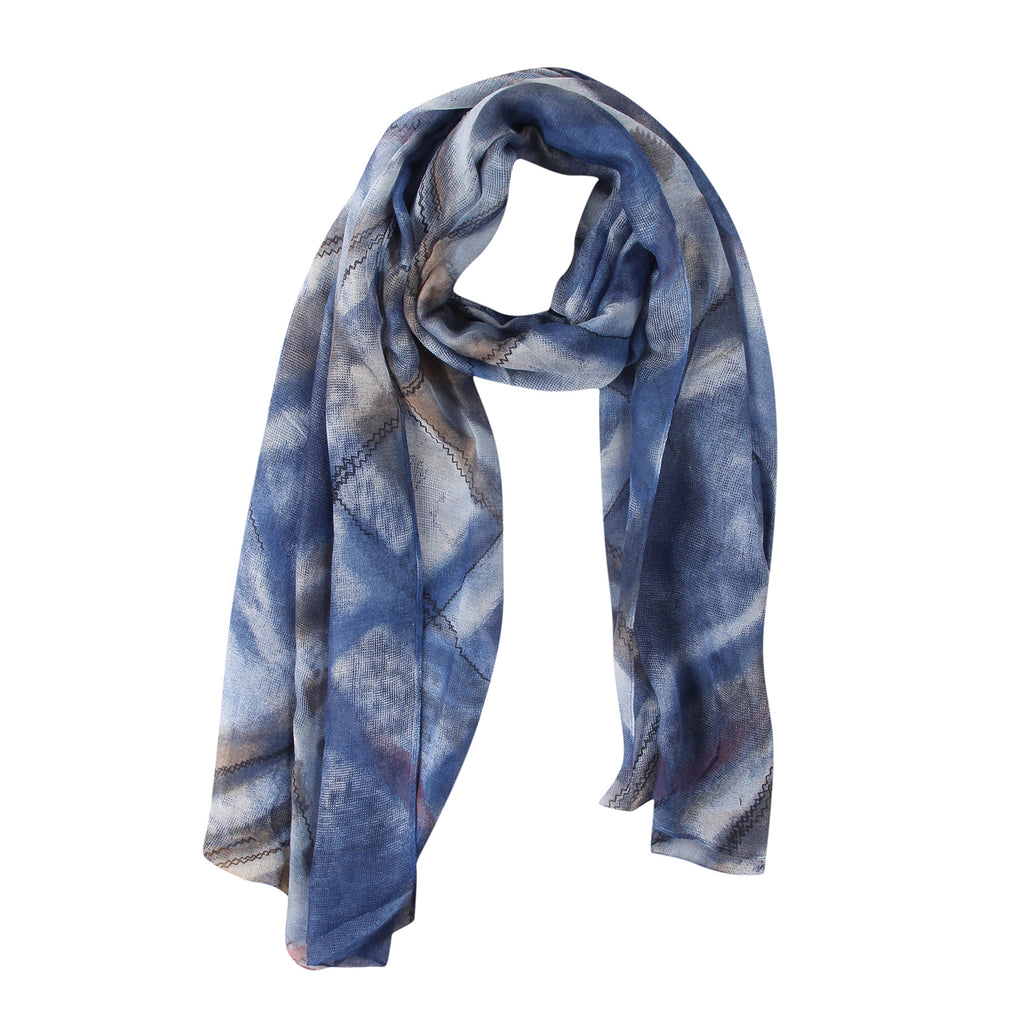 FabSeasons Gray Cotton Abstract Printed Scarf, Scarves, Stole and Shawl